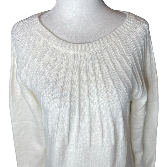 Francesca’s Blue Rain Cozy Winter Sweater Dress Velvet Pleated Chest Small NWT - Picture 4 of 16